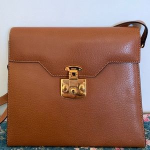 Gucci Brown Leather Bag Gold Hardware